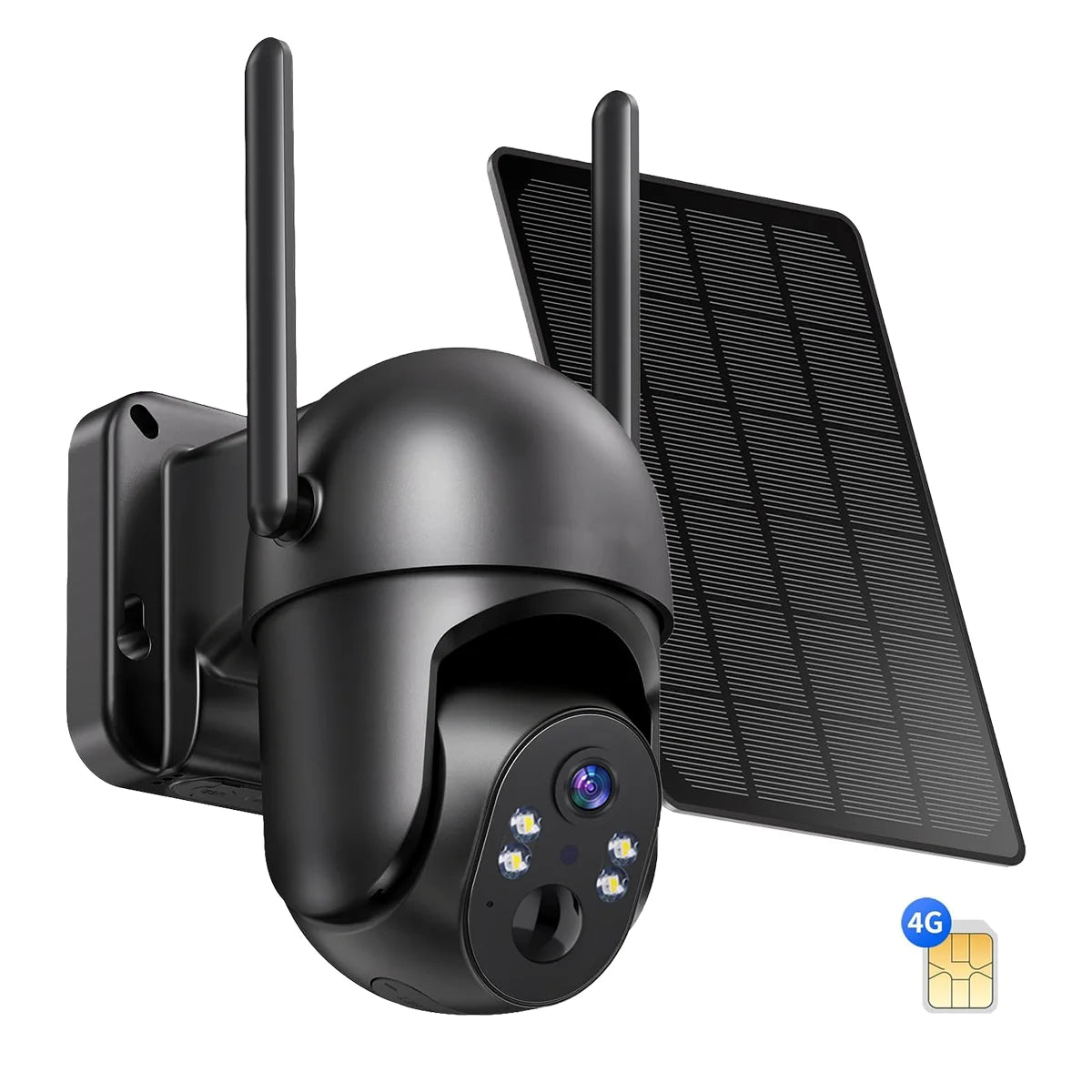 Solar LTE Outdoor Security Camera with Solar Panel