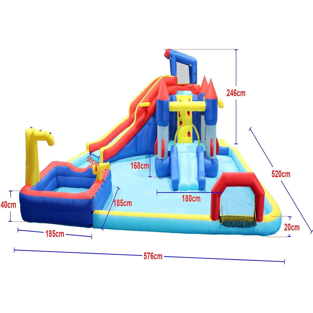 10 in 1 Inflatable Bounce House Waterslide w/ Splash Pool