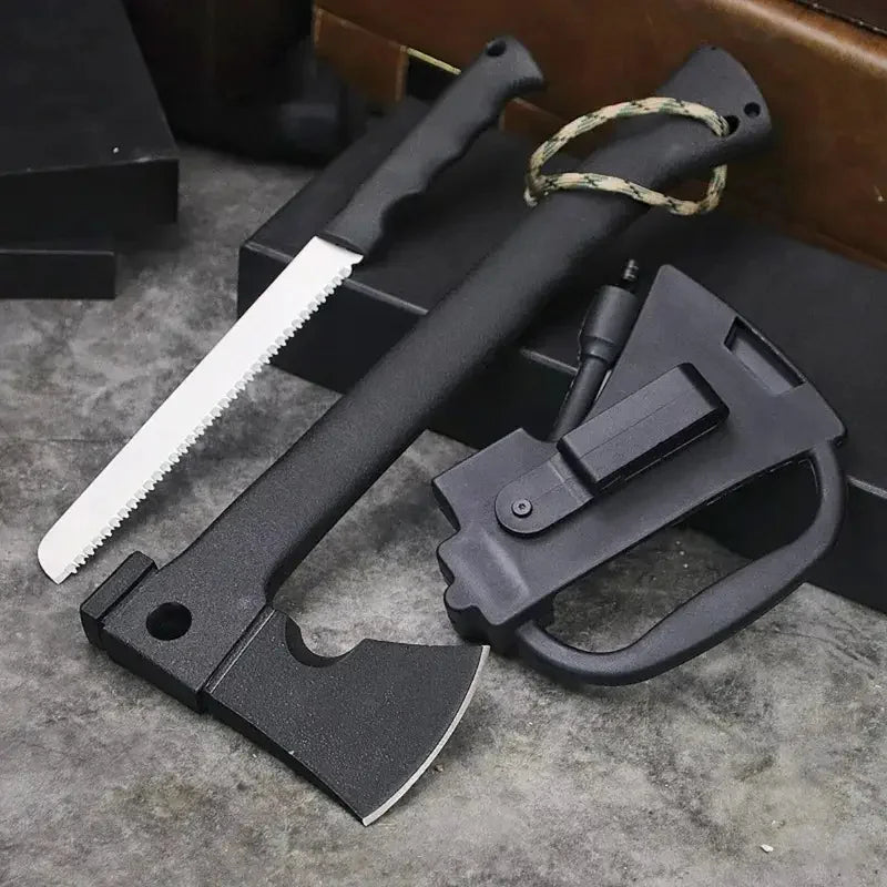 Lightweight Hatchet with Serrated Wood Saw Knife and Magnesium Fire Starter Tool