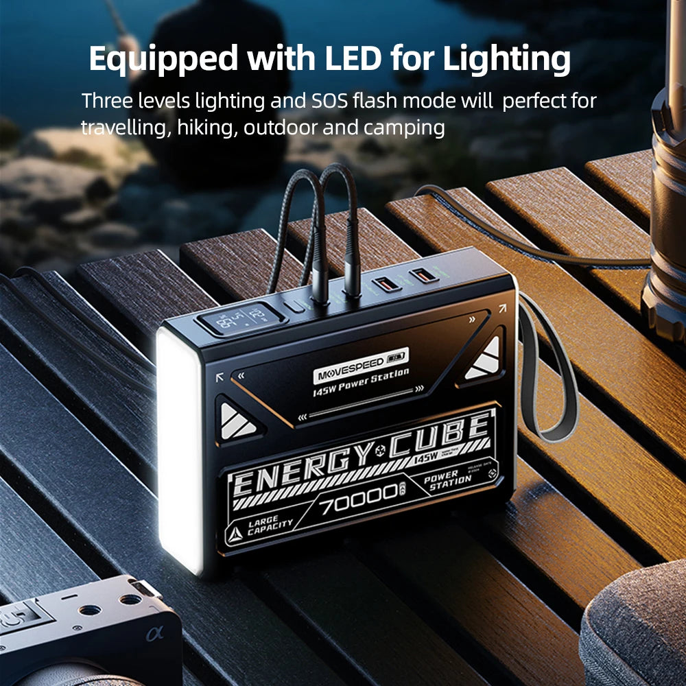 70000mAh Battery w/ Rechargeable LED Emergency Light