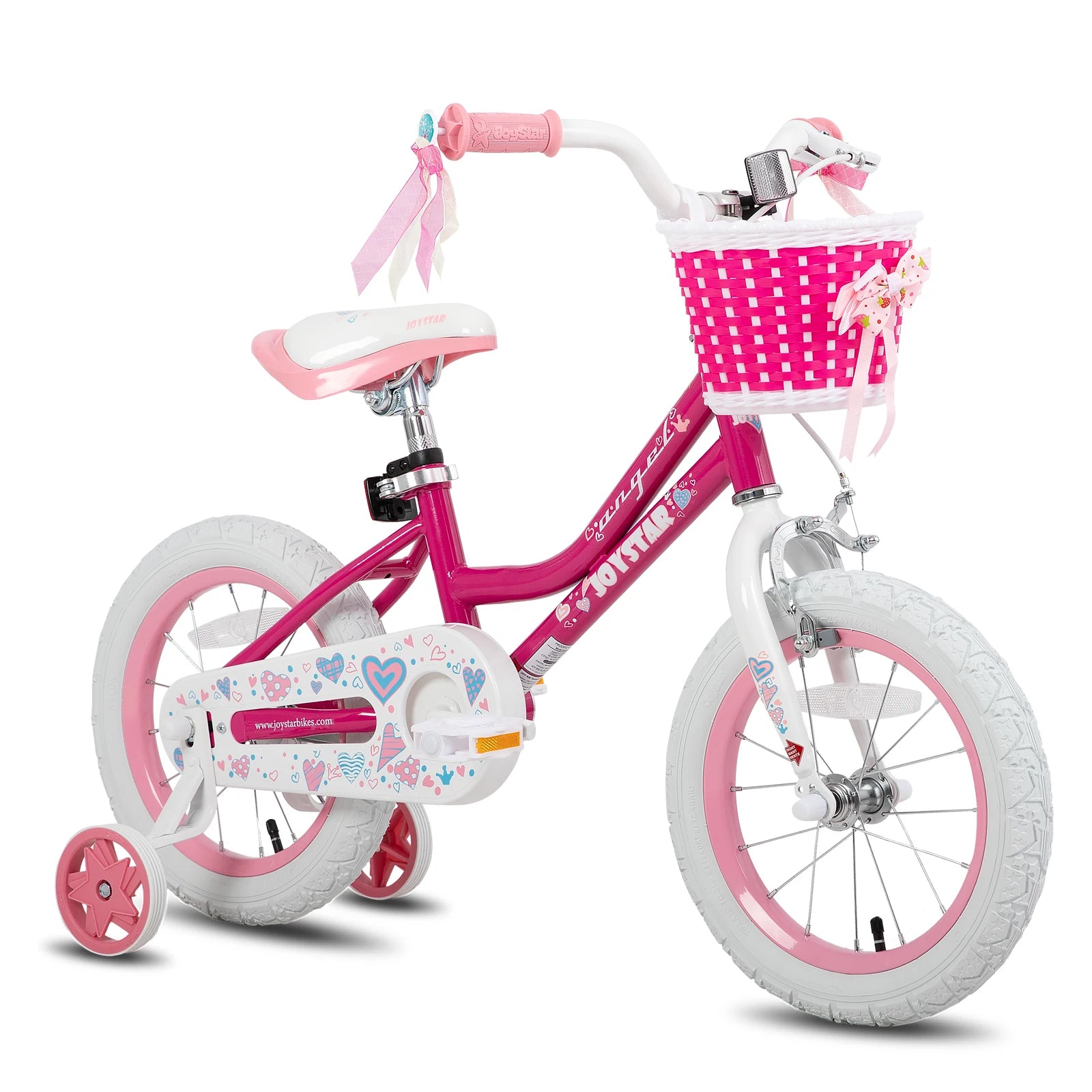 Colorful Girls Bike with Basket & Training Wheels