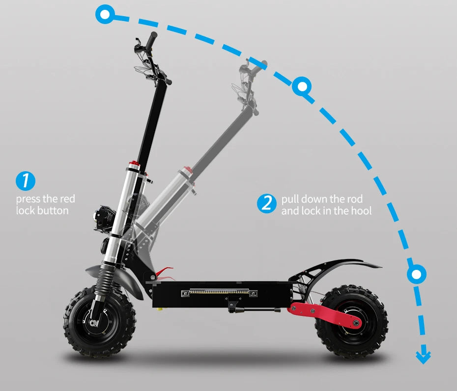 6000W Electric Long Range Foldable E-Scooter with Seat