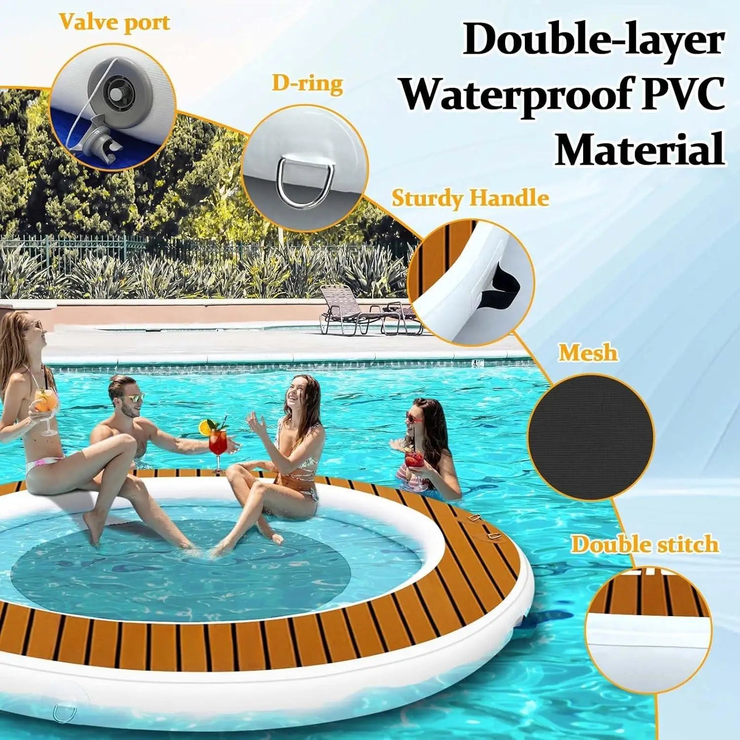 Inflatable 8ft/10ft Round Floating Ring