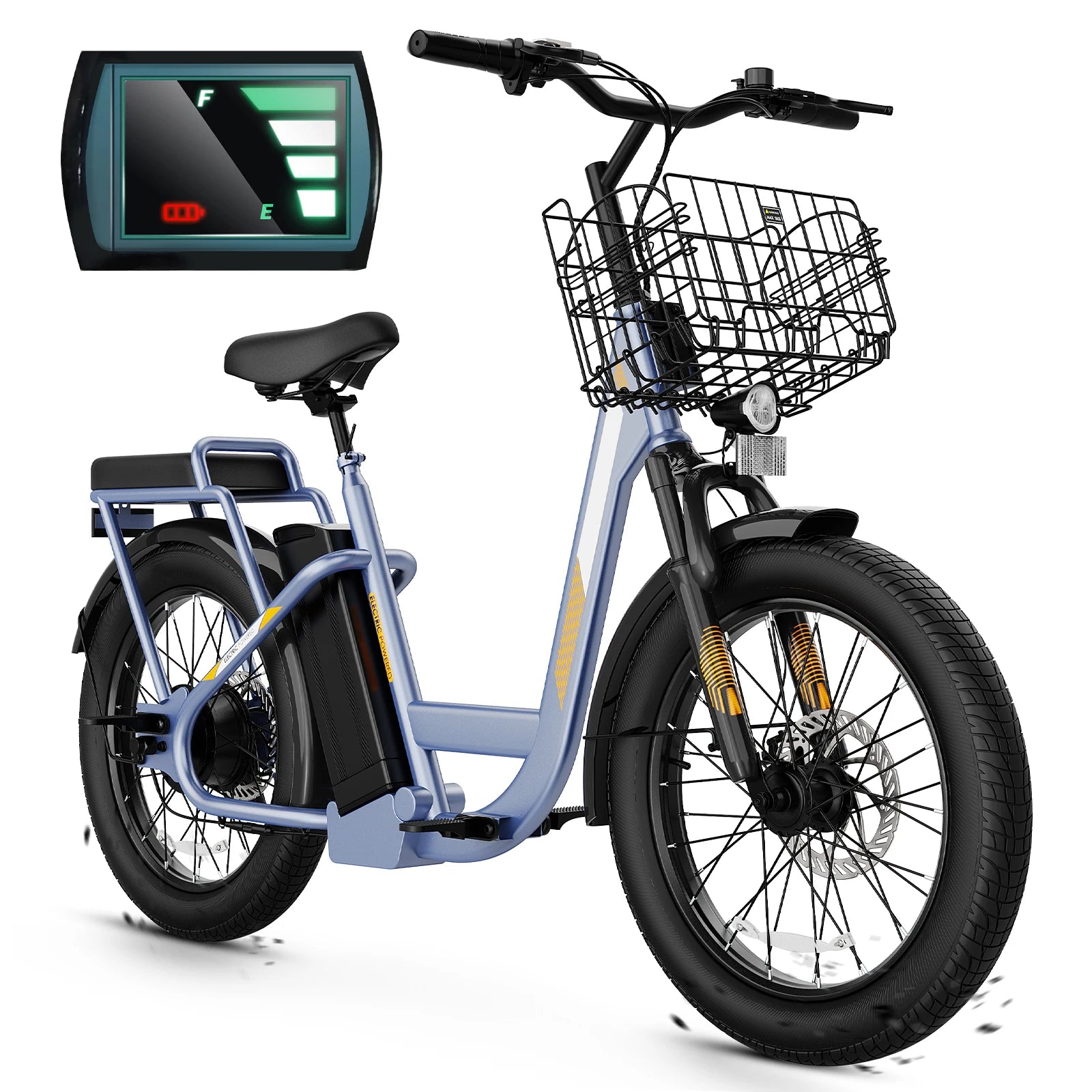 Electric Scooter with Seat and Basket