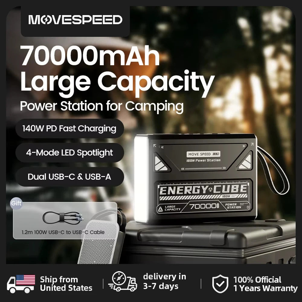70000mAh Battery w/ Rechargeable LED Emergency Light