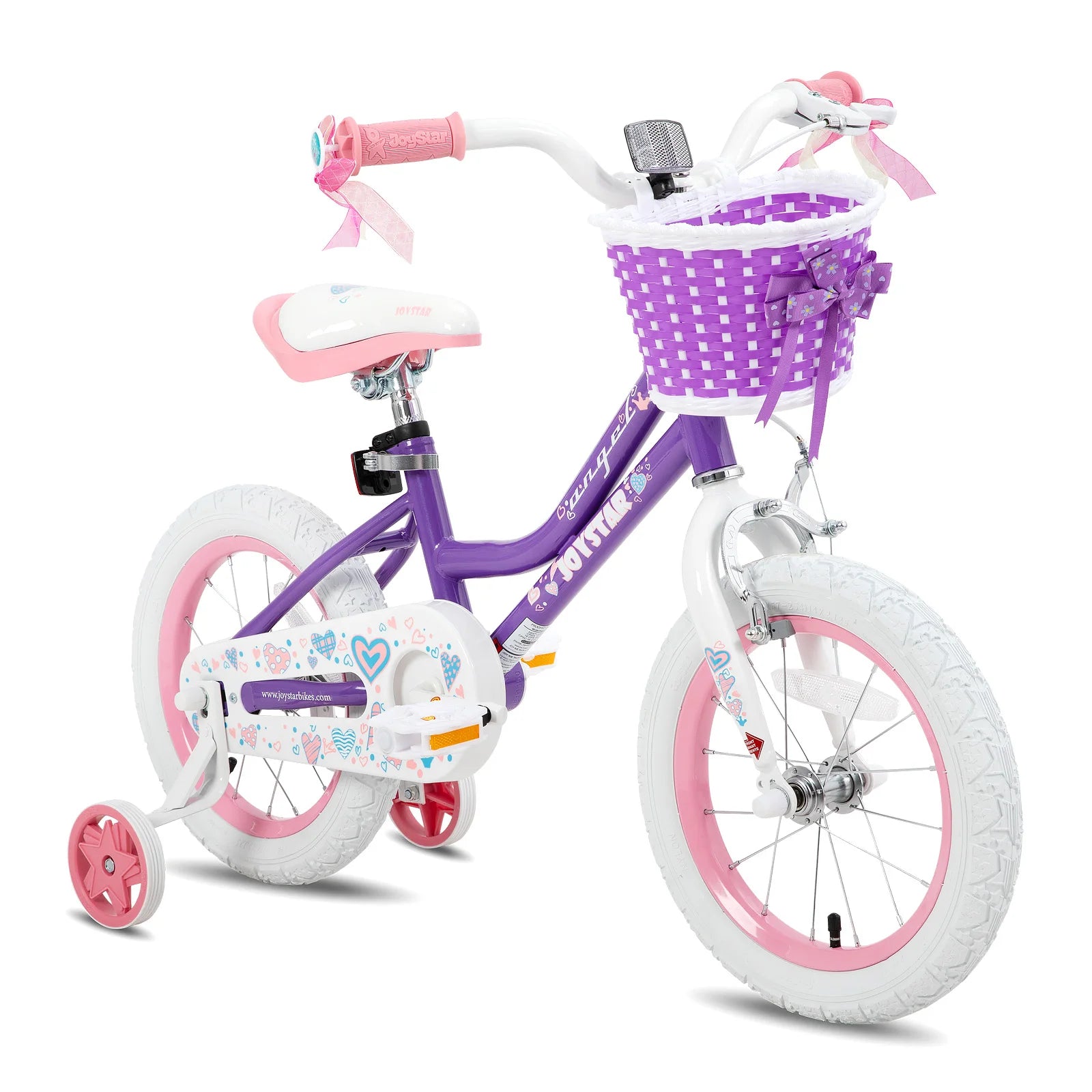 Colorful Girls Bike with Basket & Training Wheels