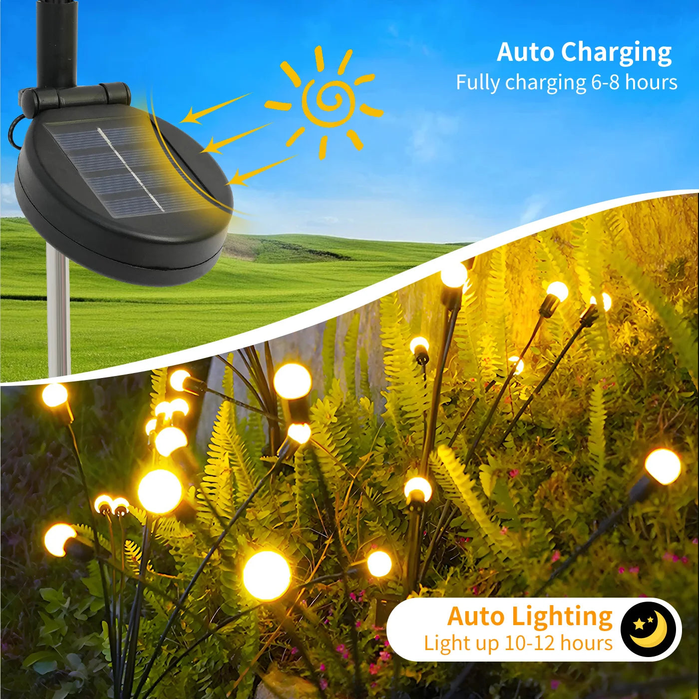 8-Head Solar Firefly Lights