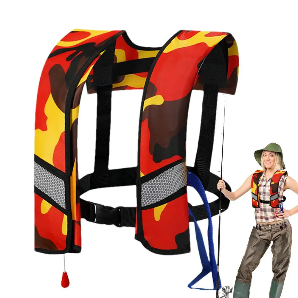 Life-Saving Vest For Adults Boating Swimming Vest Inflating For Saving Life Women Men Buoyancy Aid To Ensure Water Sports Safety