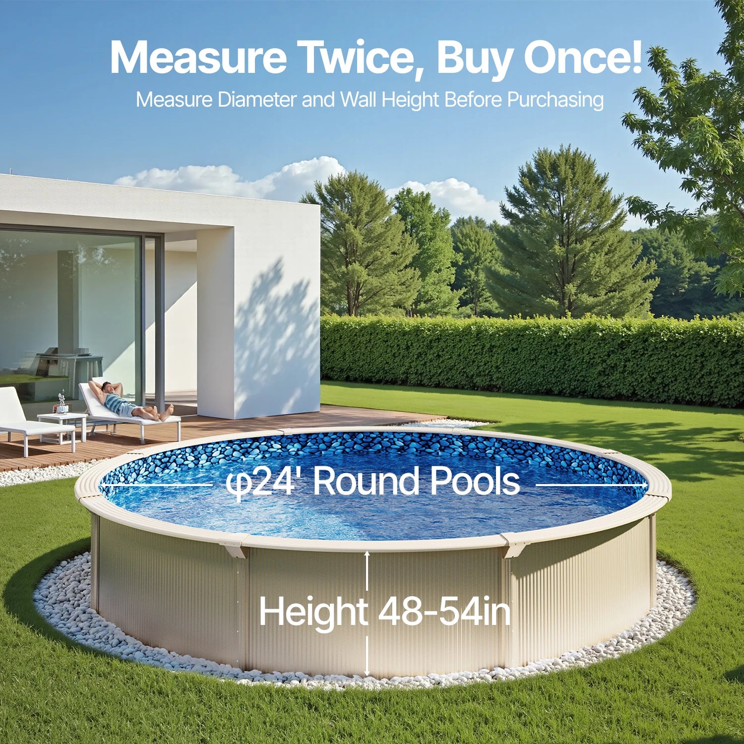 24 ft Round Above Ground Pool Liner