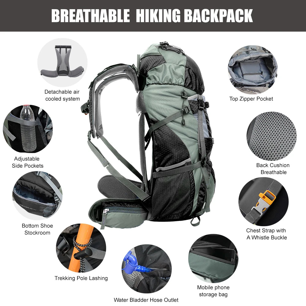 60L Backpack with Rain Cover