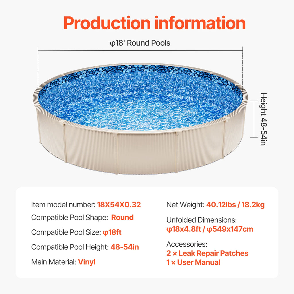 24 ft Round Above Ground Pool Liner
