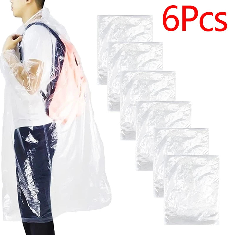 6Pcs Disposable Waterproof Raincoat