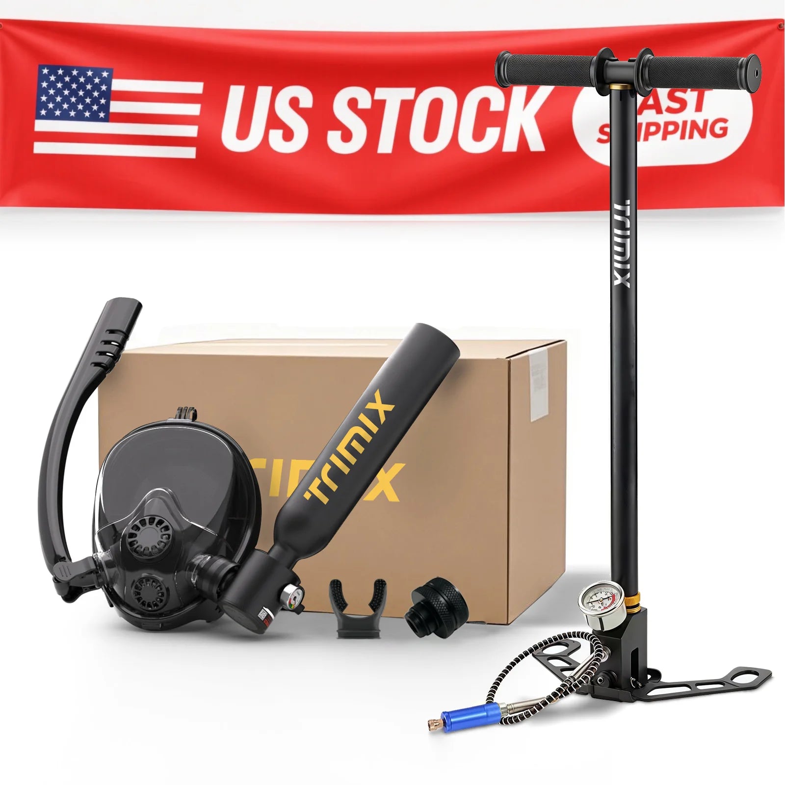 Mini Scuba Tank With Snorkeling mask and Hand Pump