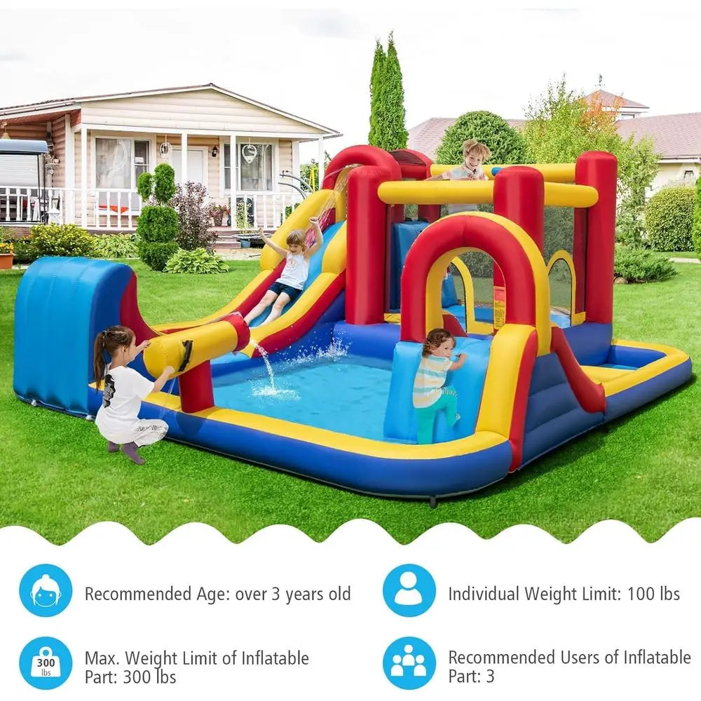 7-in-1 Inflatable Kids Water Jump Slide