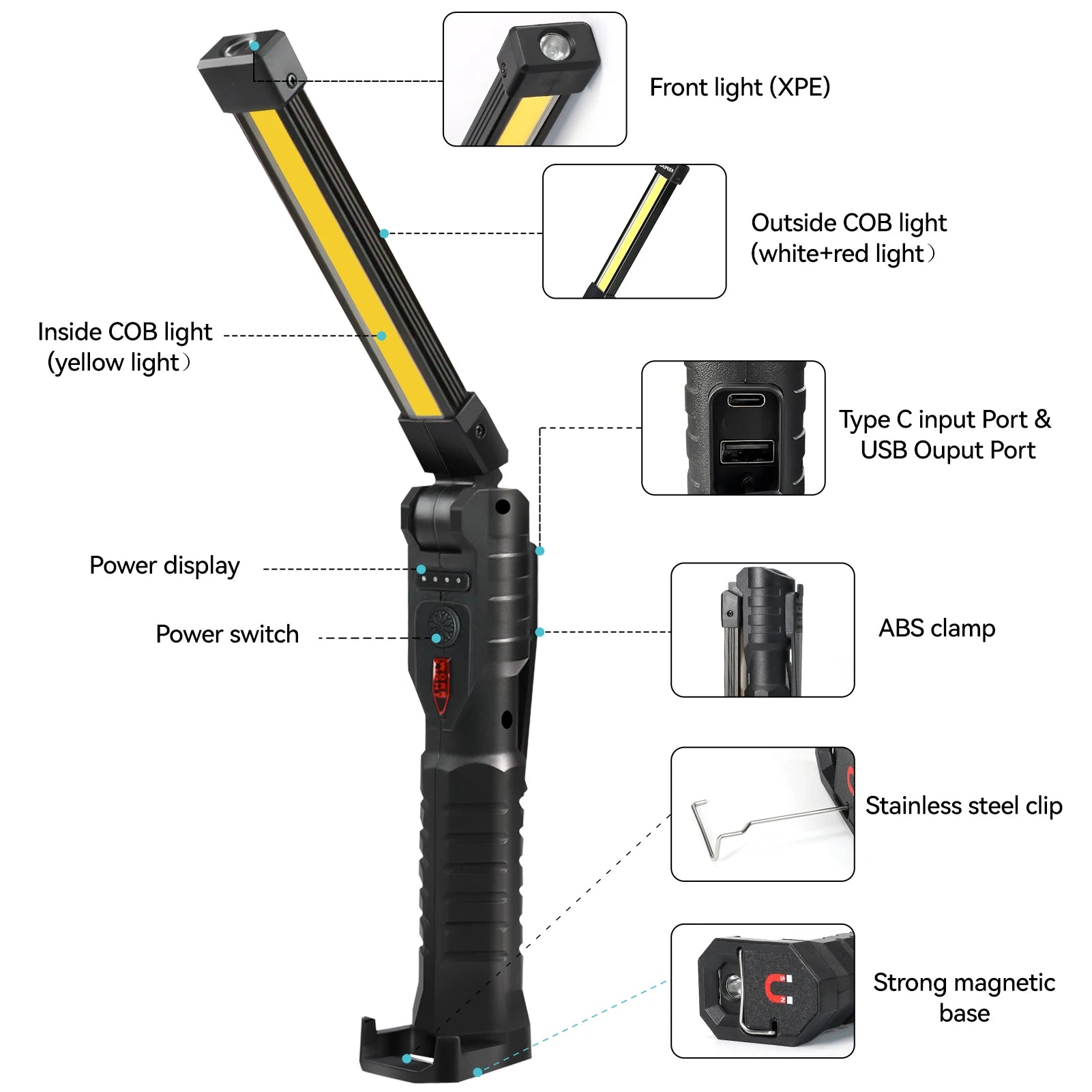 2PCS Rechargeable Camping LED Work Light