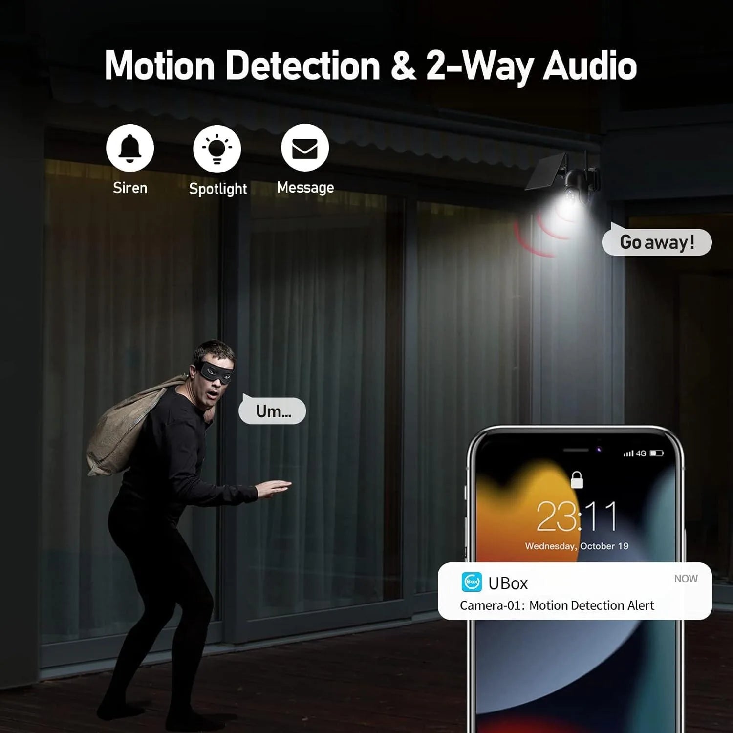 Solar LTE Outdoor Security Camera with Solar Panel