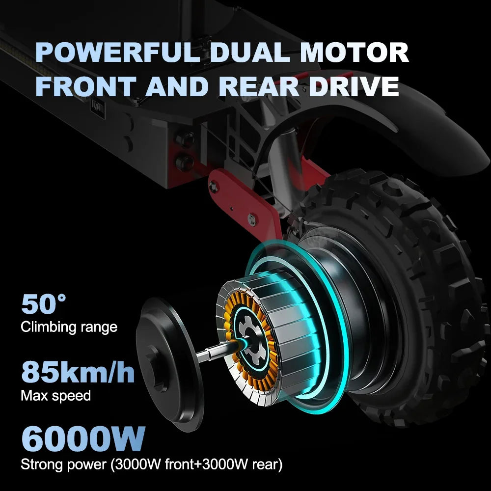 6000W Electric Long Range Foldable E-Scooter with Seat