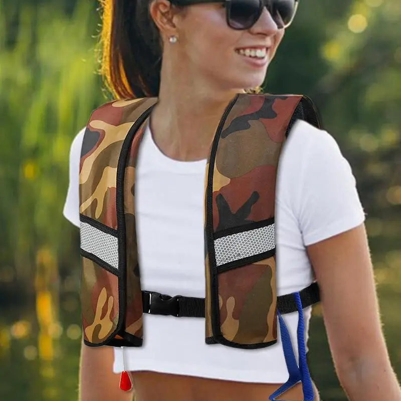 Life-Saving Vest For Adults Boating Swimming Vest Inflating For Saving Life Women Men Buoyancy Aid To Ensure Water Sports Safety