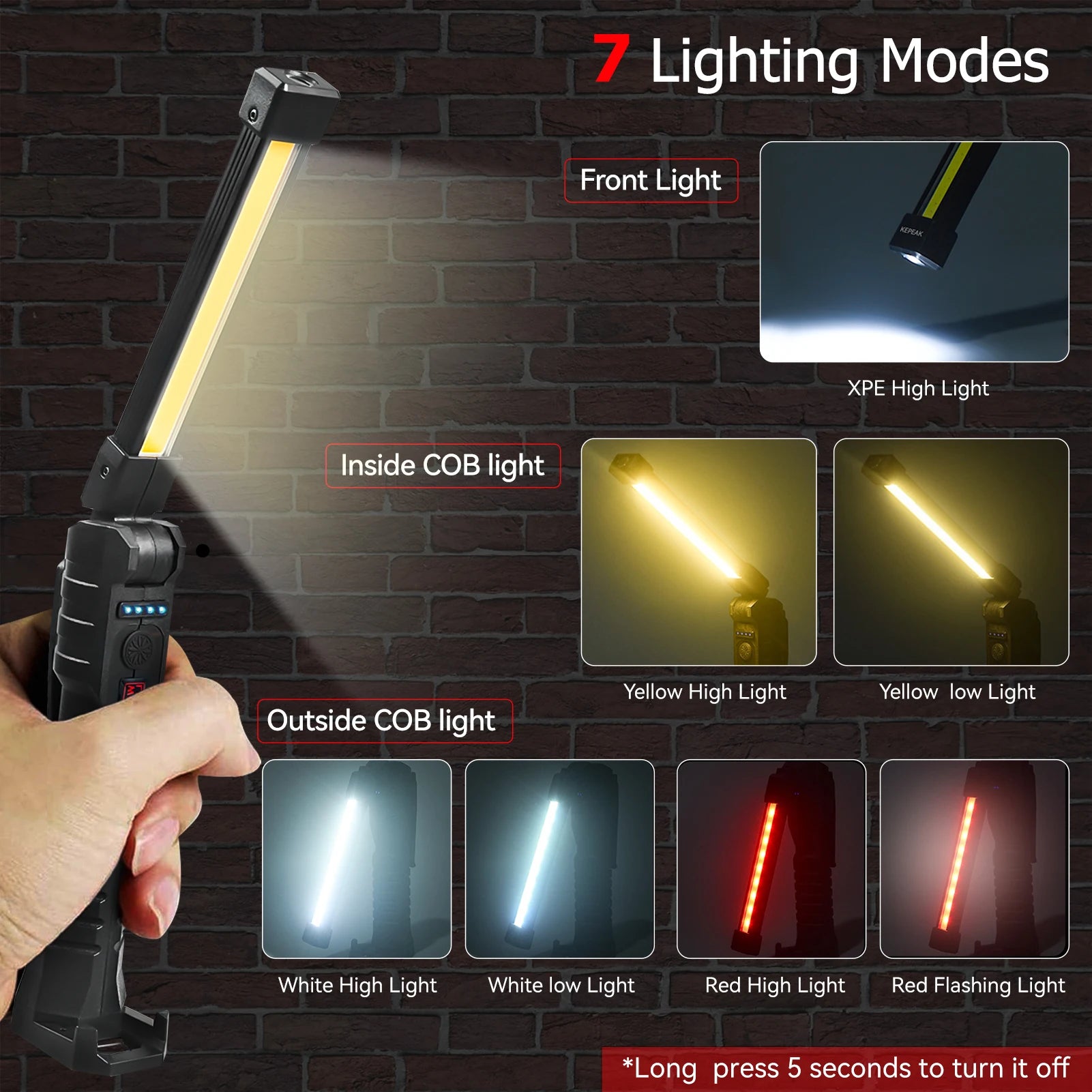 2PCS Rechargeable Camping LED Work Light