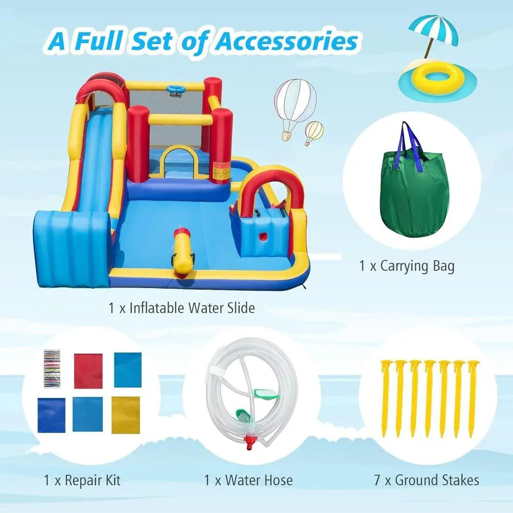 7-in-1 Inflatable Kids Water Jump Slide