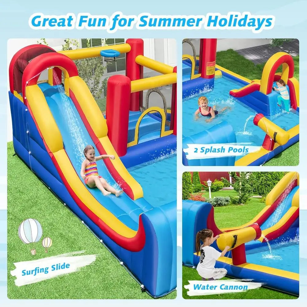 7-in-1 Inflatable Kids Water Jump Slide