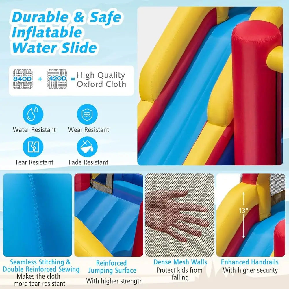 7-in-1 Inflatable Kids Water Jump Slide