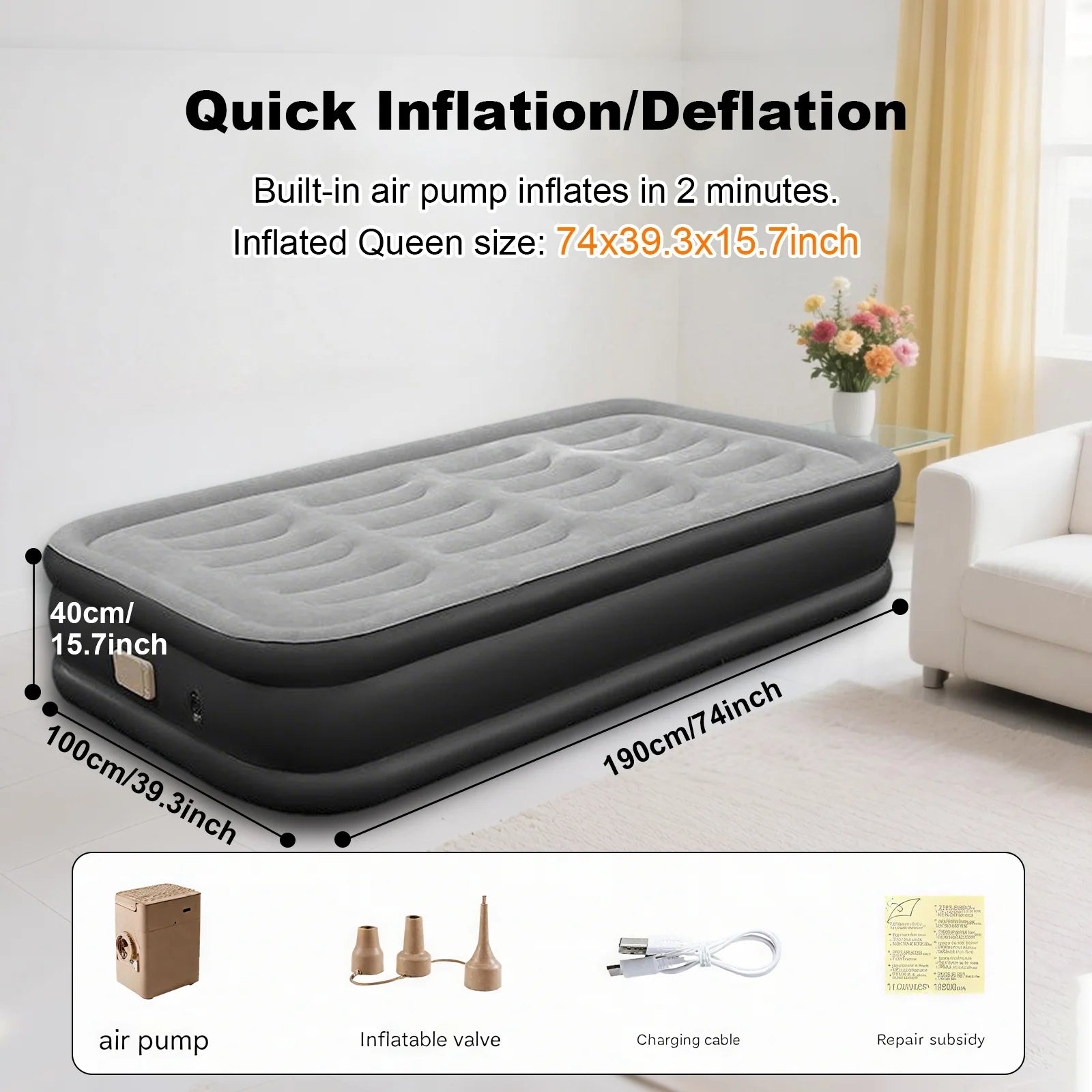 1-2 Person Automatic Inflatable Camping Mattress