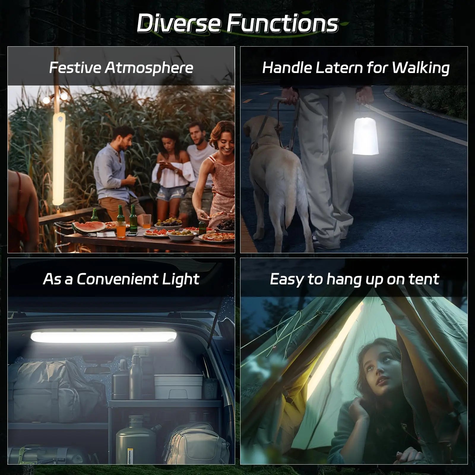 Rechargeable Portable Waterproof Tent Lamp