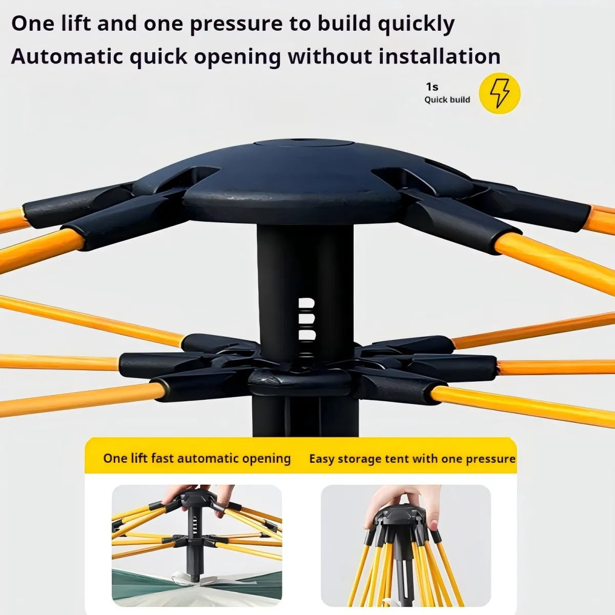 Self-Opening Travel Camping Tent with Two doors and two windows