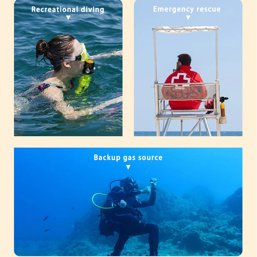 Mini Scuba Tank With Snorkeling mask and Hand Pump