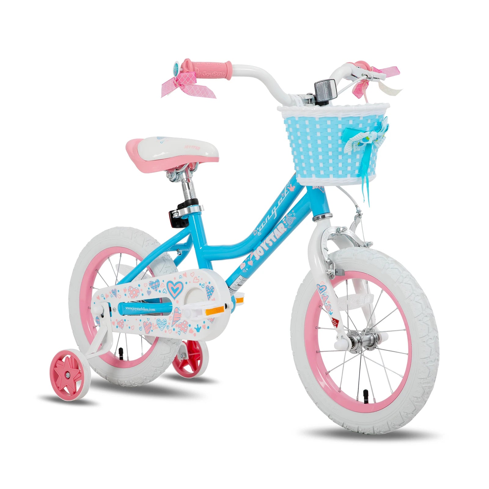 Colorful Girls Bike with Basket & Training Wheels