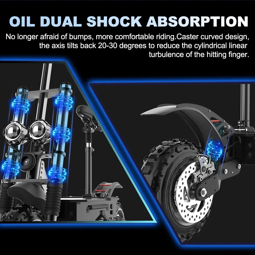6000W Electric Long Range Foldable E-Scooter with Seat