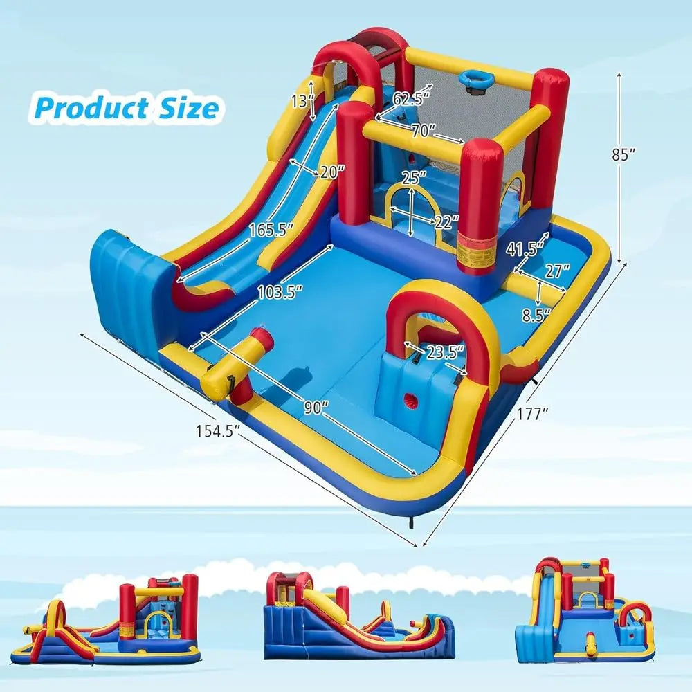 7-in-1 Inflatable Kids Water Jump Slide