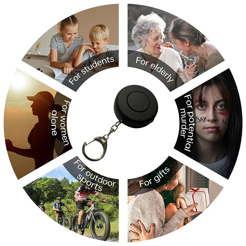 130db Self-Defense Siren Security Keychain With LED light