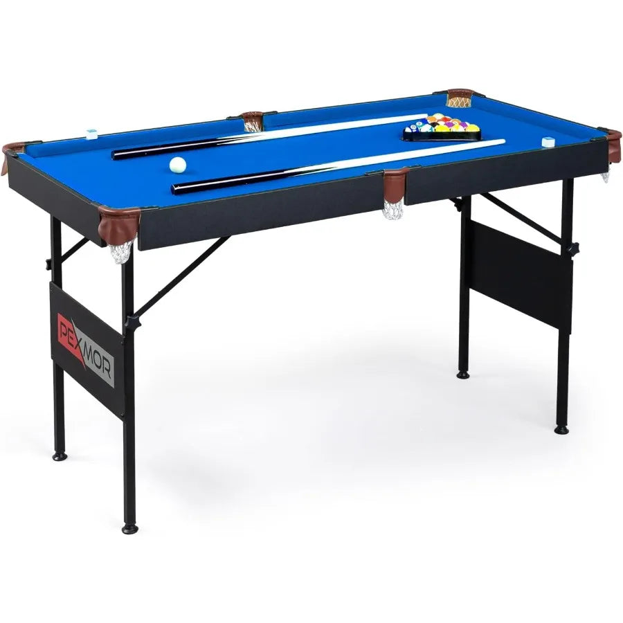 Portable Folding Game Table with Cues, Balls, and Chalk