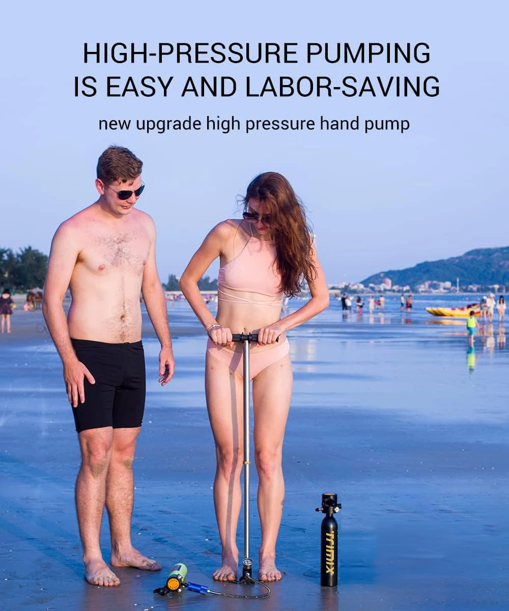 Mini Scuba Tank With Snorkeling mask and Hand Pump