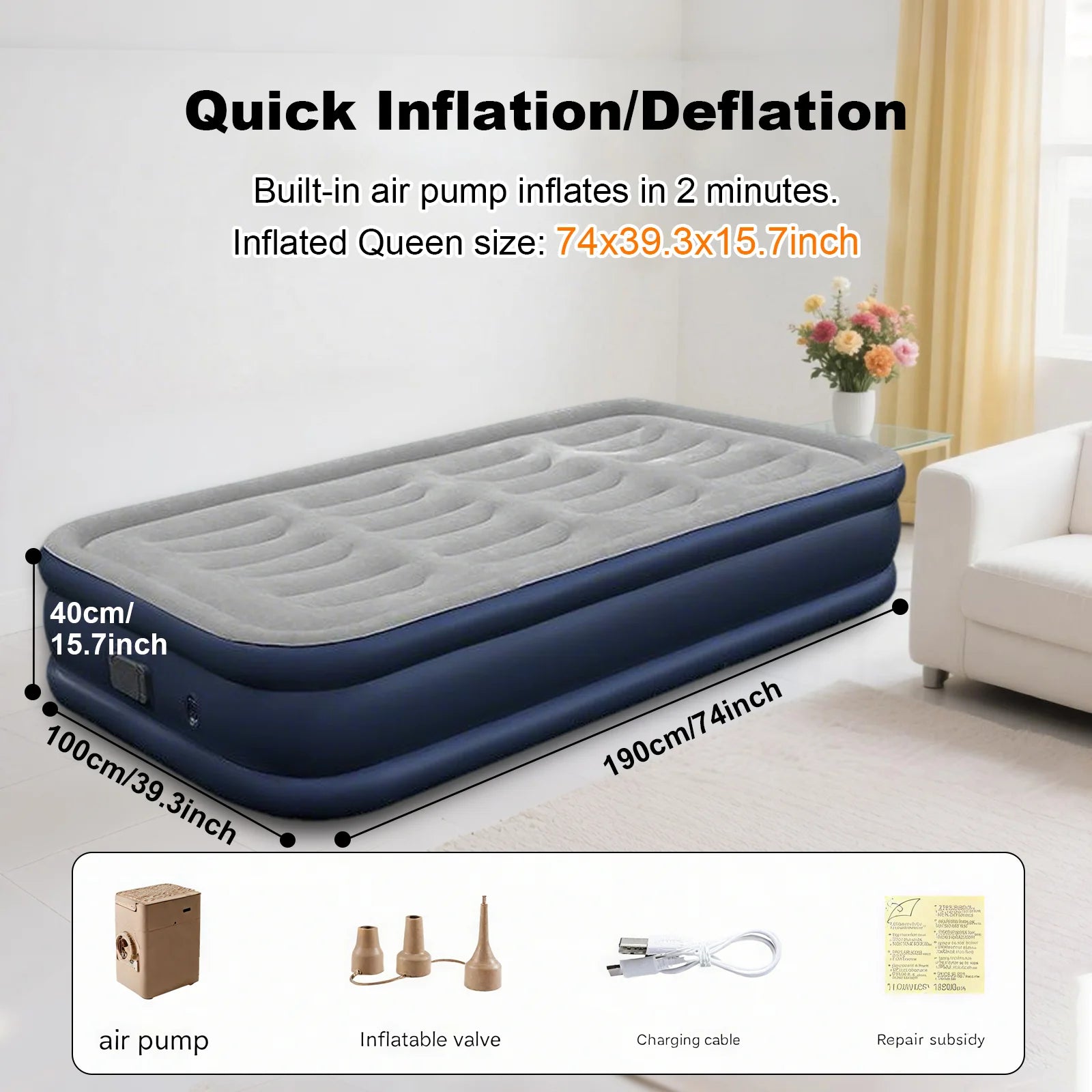 1-2 Person Automatic Inflatable Camping Mattress