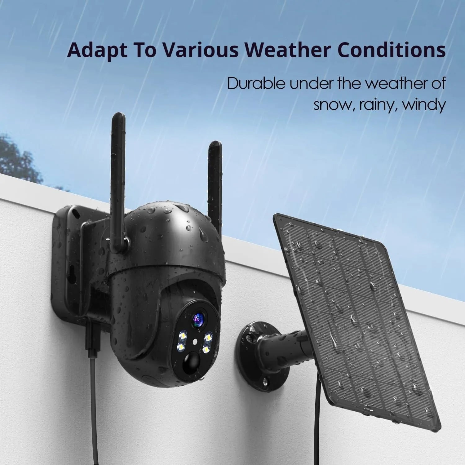 Solar LTE Outdoor Security Camera with Solar Panel