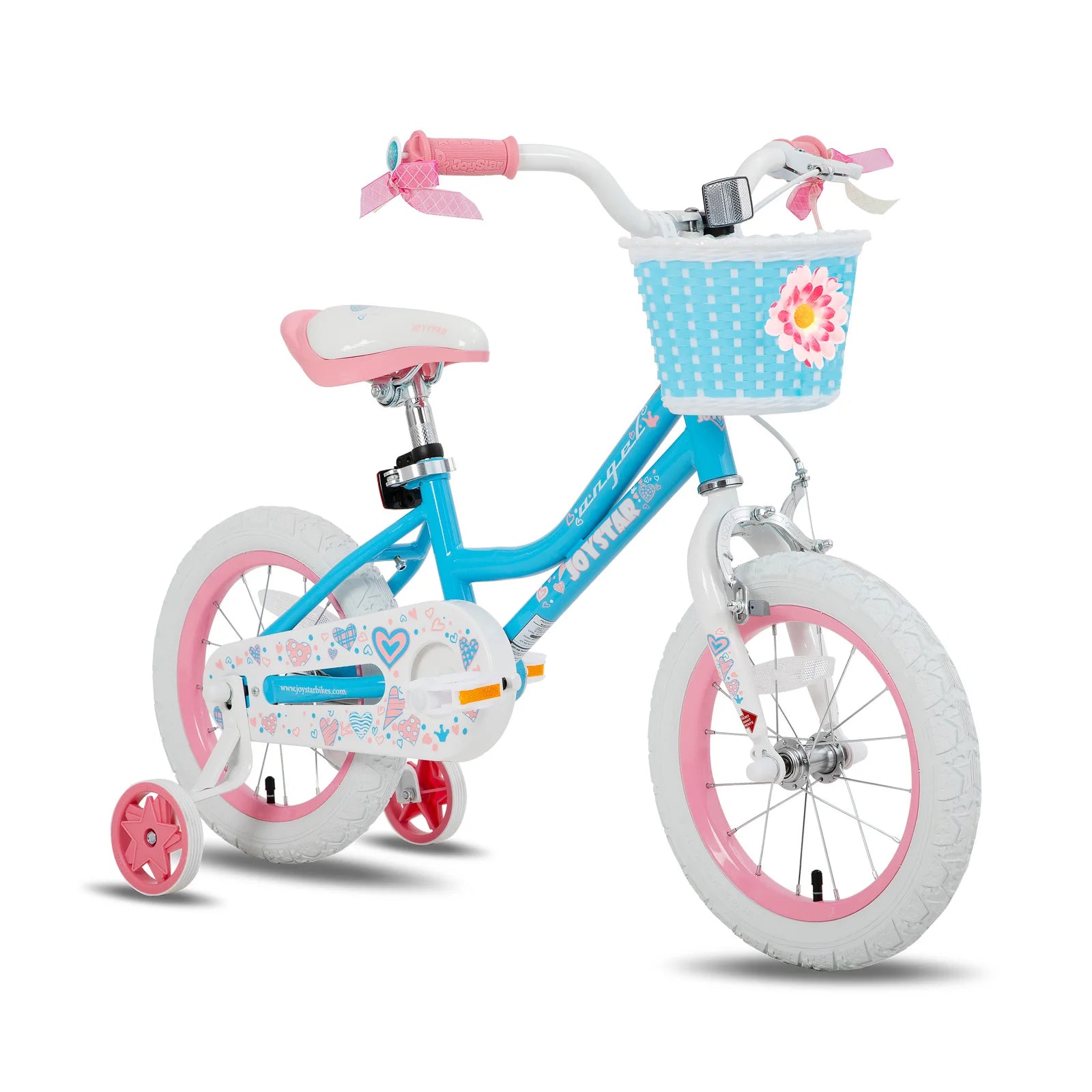 Colorful Girls Bike with Basket & Training Wheels