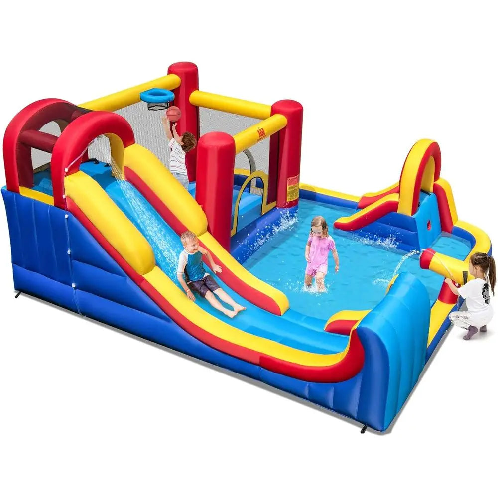 7-in-1 Inflatable Kids Water Jump Slide