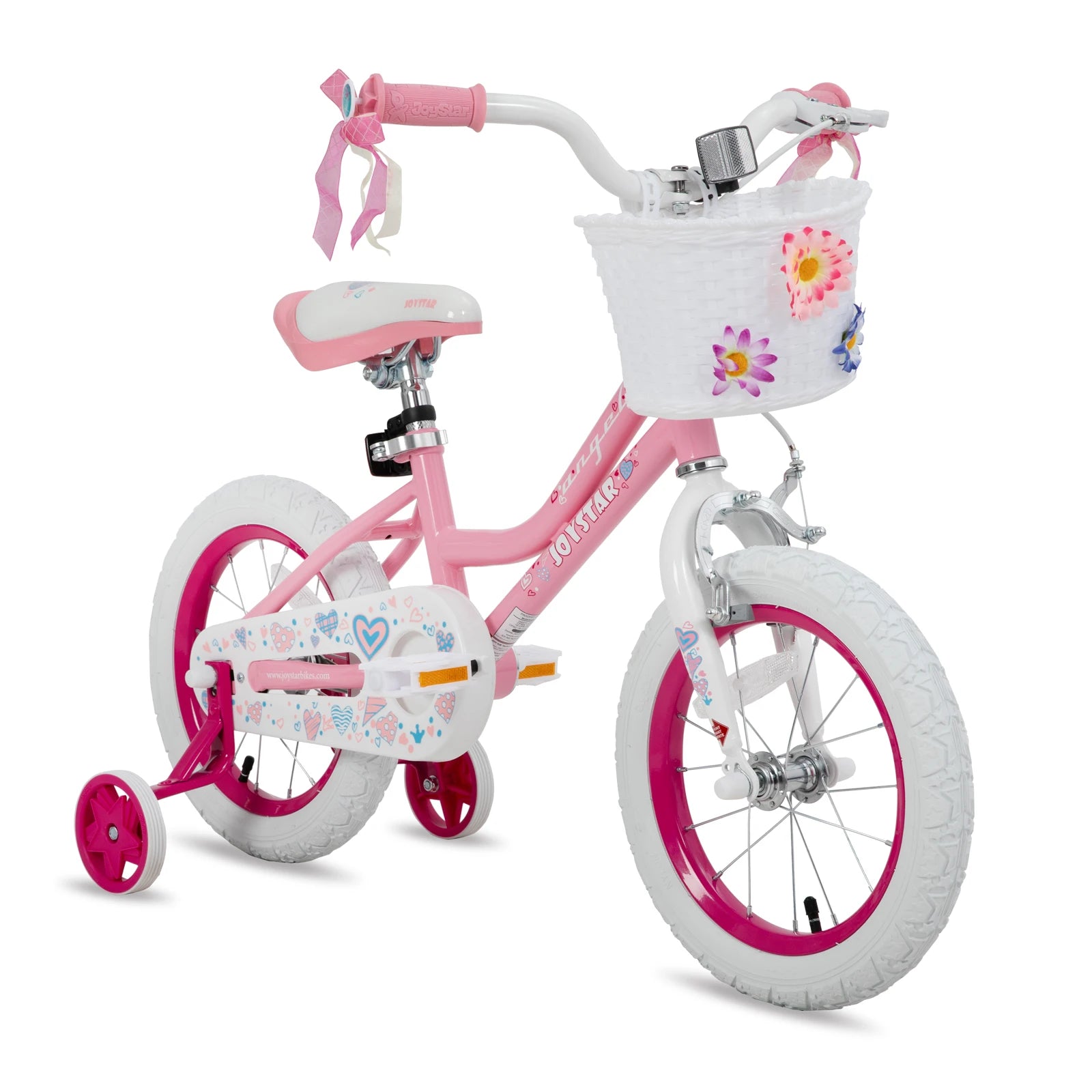Colorful Girls Bike with Basket & Training Wheels